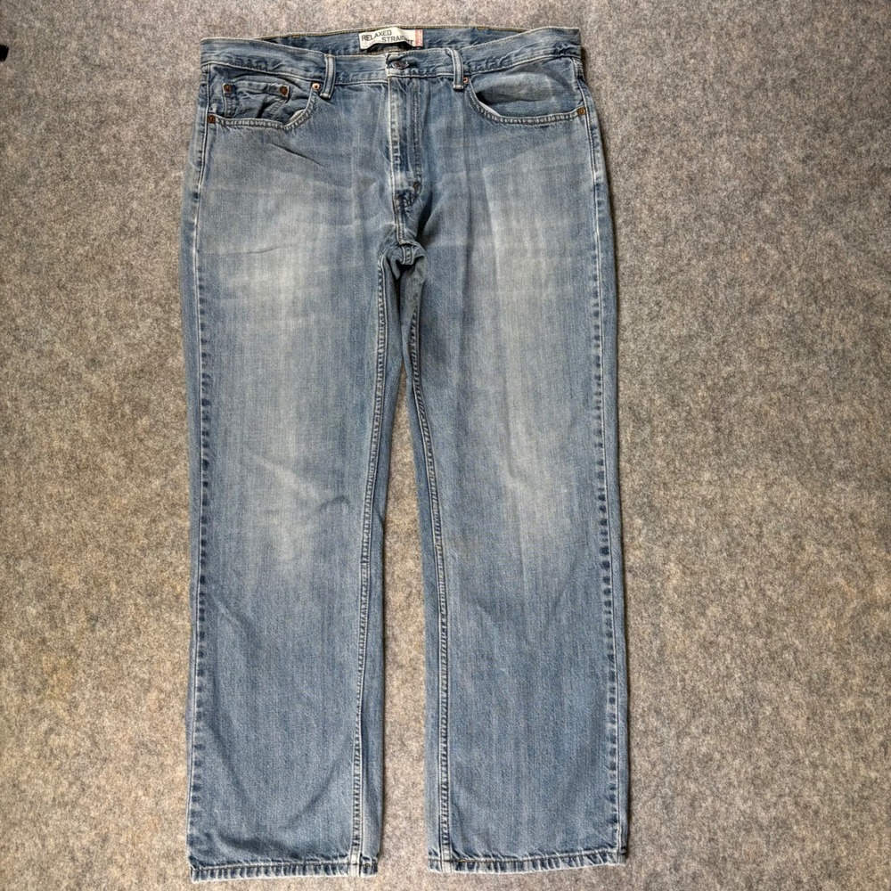 VTG Levi 559 Jeans Mens 38x30 Relaxed Y2K Blue Wash Faded Grunge Western Whisker